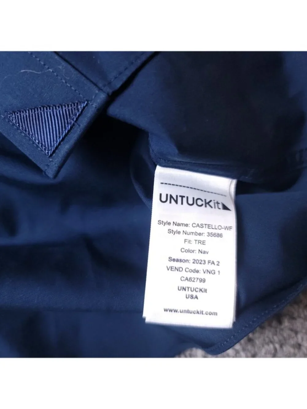 UNTUCKit Castello Shirt Mens XL Tall Fit Blue Button Long Sleeve Cotton